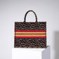 DO1286 Book Tote BIG size 41.5cm 36.5cm Embroidery LOGO red Handbag Beige Mizza
