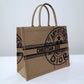 DO1286 Book Tote BIG size 41.5cm 36.5cm Embroidery LOGO red Handbag grey-3