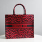 DO1286 Book Tote BIG size 41.5cm 36.5cm Embroidery LOGO red Handbag maroon-3