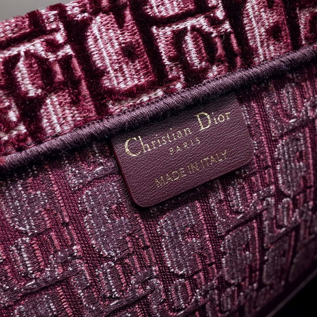 DO1286 Book Tote BIG size 41.5cm 36.5cm Embroidery LOGO red Handbag maroon