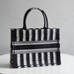 DO1286 Book bag Tote Embroidery 36.5cm 41.5cm Handbag black and white
