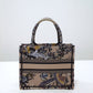 DO1286 Book bag Tote Embroidery 36.5cm 41.5cm Handbag brown printing
