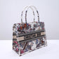 DO1286 Book bag Tote Embroidery 36.5cm 41.5cm Handbag white printing
