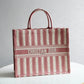 DO1286 Book bag Tote Embroidery 36.5cm 41.5cm Handbag red white-2