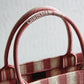 DO1286 Book bag Tote Embroidery 36.5cm 41.5cm Handbag red white-2