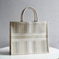 DO1286 Book bag Tote Embroidery Khaki 36.5cm 41.5cm Handbag