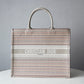 DO1286 Book bag Tote Embroidery pink white 36.5cm 41.5cm Handbag