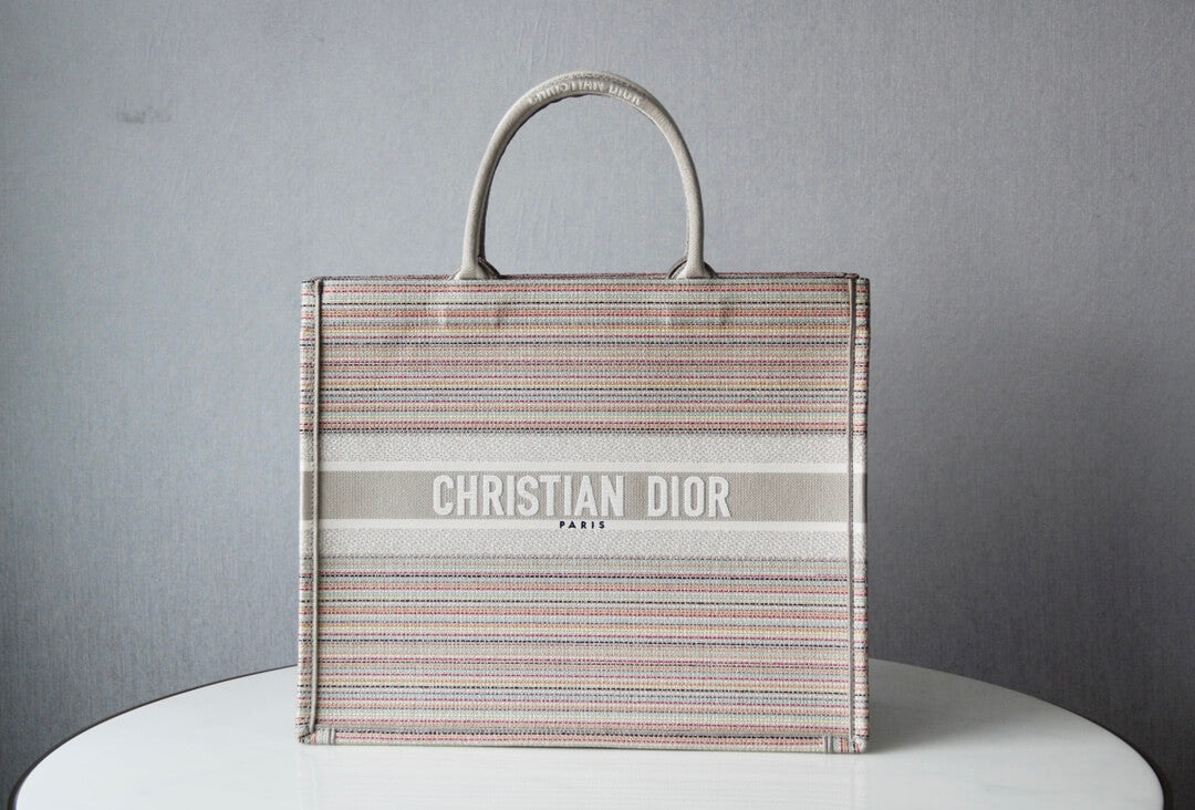 DO1286 Book bag Tote Embroidery pink white 36.5cm 41.5cm Handbag