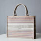DO1286 Book bag Tote Embroidery pink white 36.5cm 41.5cm Handbag