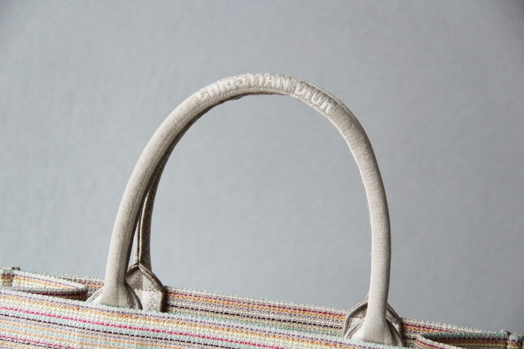 DO1286 Book bag Tote Embroidery pink white 36.5cm 41.5cm Handbag