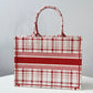 DO1286 Book bag Tote Embroidery red white 36.5cm 41.5cm Handbag