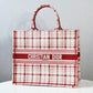 DO1286 Book bag Tote Embroidery red white 36.5cm 41.5cm Handbag