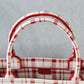 DO1286 Book bag Tote Embroidery red white 36.5cm 41.5cm Handbag