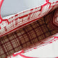 DO1286 Book bag Tote Embroidery red white 36.5cm 41.5cm Handbag