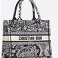 DO1286 Book Tote tiger small MINI navy blue