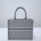 DO1286 Book Tote BIG 26.5cm Embroidery LOGO red Handbag grey white