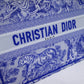 DO1286 Book Tote big size 36.5cm 41.5cm Oblique Embroidery blue-5