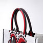 DO1286 Book Tote big size 36.5cm 41.5cm Oblique Embroidery white red