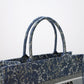 DO1286 Book Tote big size 36.5cm 41.5cm Oblique Embroidery blue