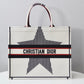 DO1286 Book Tote DIRrAlps 36.5cm 41.5cm Oblique Embroidery white red-3