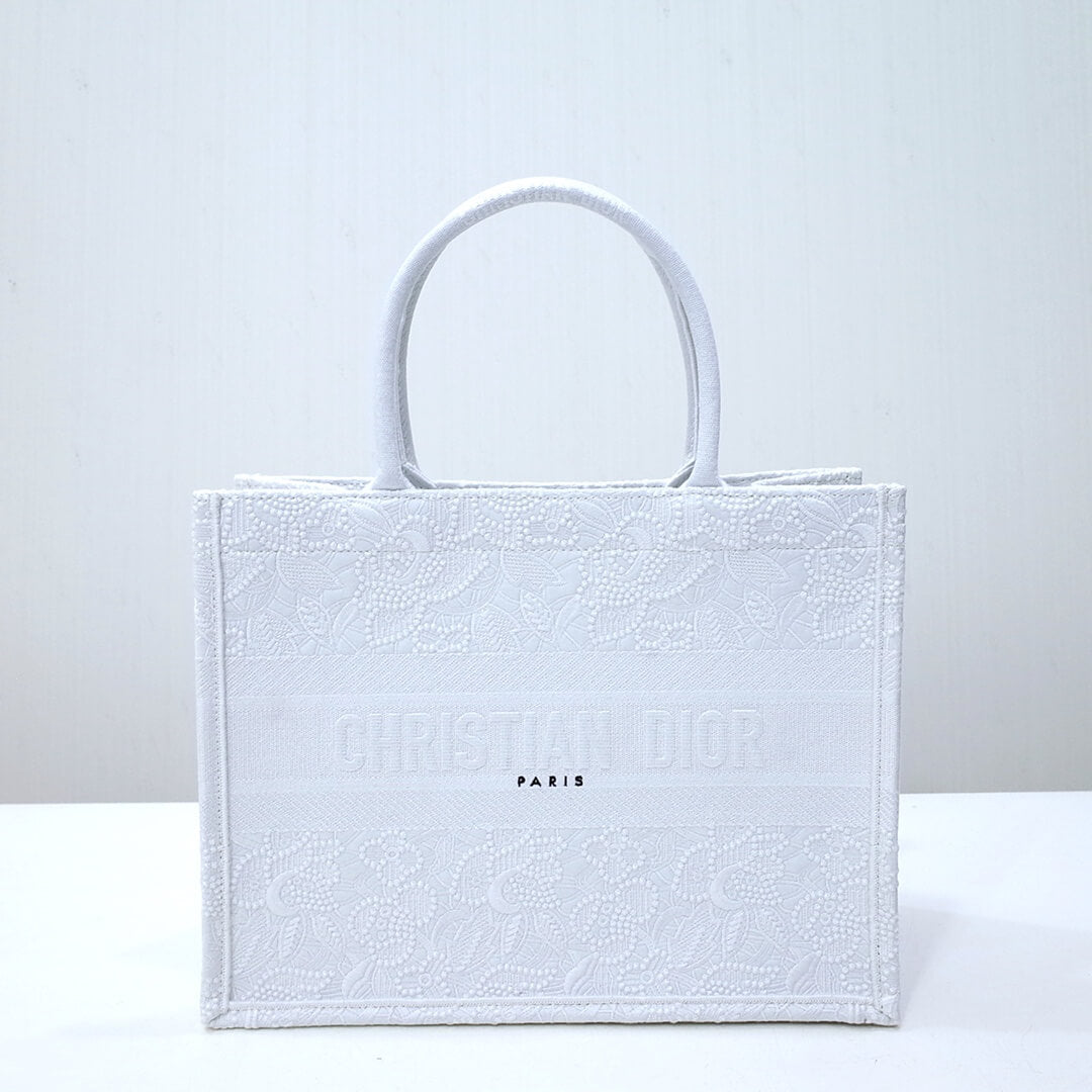 DO1286 Book Tote big size MINI 36.5CM 41.5CM white-3