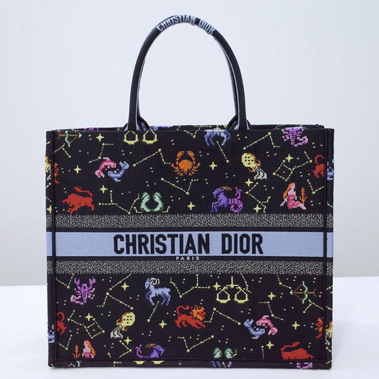 DO1286 Medium Book Tote Constellation black red