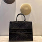 DO1286 Book Tote black Oblique Embroidery 41.5cm 36.5cm