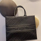 DO1286 Book Tote black Oblique Embroidery 41.5cm 36.5cm
