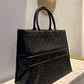 DO1286 Book Tote black Oblique Embroidery 41.5cm 36.5cm