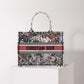 DO1286 Book Tote MM Constellation Embroidery 36cm Multicolor