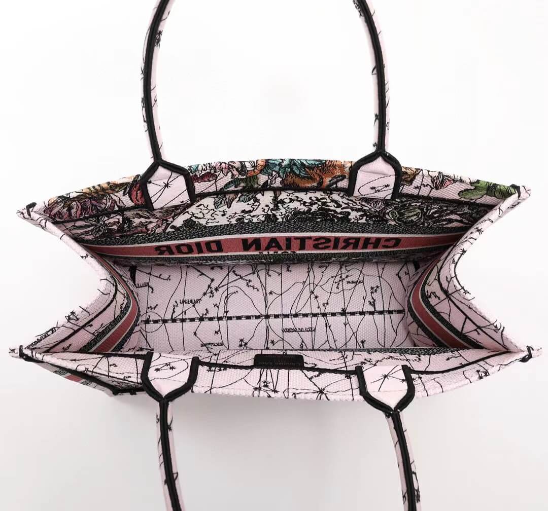 DO1286 Book Tote MM Constellation Embroidery 36cm Multicolor