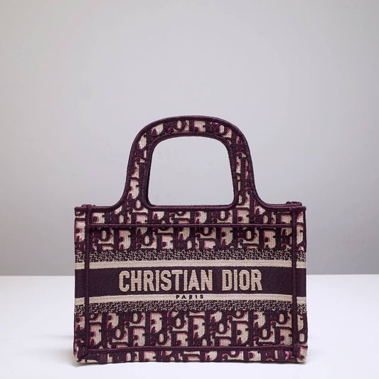 DO1286 Book Tote rose mini 22.5CM Oblique pink purple