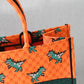 DO1286 Book Tote small size 36.5cm 41.5cm Embroidery orange