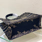 DO1286 Book Tote bird navy blue
