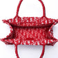 DO1286 Book Tote BIG 26.5cm Embroidery LOGO red Handbag red-5