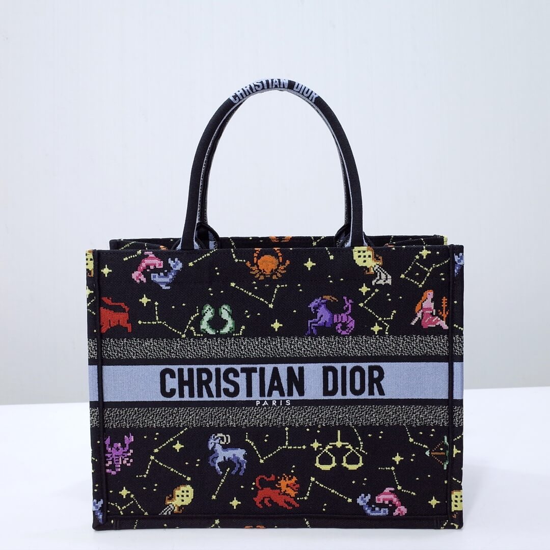 DO1286 Book Tote big size MINI 36.5CM 41.5CM black blue-7