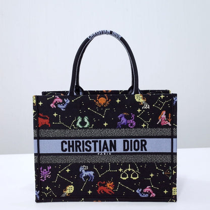 DO1286 Book Tote big size MINI 36.5CM 41.5CM black blue-7