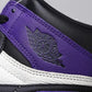 Designer Jordan 1 High Q AJ1 Purple Toe UNISEX ( Customs And Box ), Jordan 1 Sneakers FREE SHIPPING WITH FEDEX