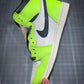 Designer Air Jordan 1 Retro High Og "Obsidian" Fluorescent Green