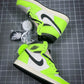 Designer Air Jordan 1 Retro High Og "Obsidian" Fluorescent Green