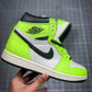Designer Air Jordan 1 Retro High Og "Obsidian" Fluorescent Green