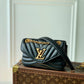 M20687 New Wave black 21cm COWHIDE REAL LEATHER