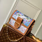 M21266 Dauphine MM Metallic canvas brown blue 25cm