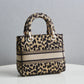DO 44532 Lady D-Lite Handbag shoulder bag cross body bags mini 17cm 24cm Leopard Print light yellow