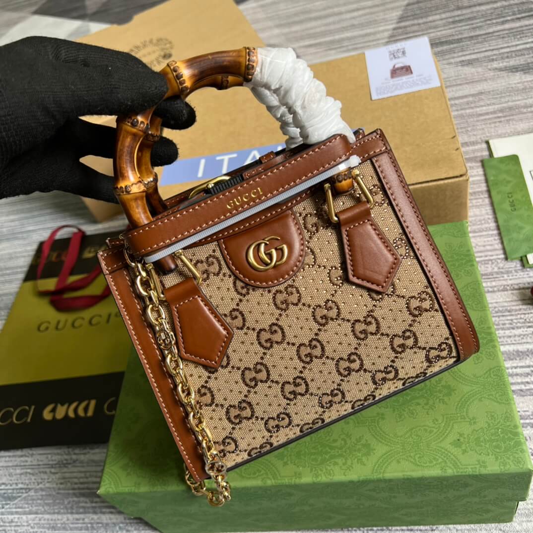 GC675800 DIANA mini size Handbag brown 20cm