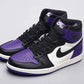 Designer Jordan 1 High Q AJ1 Purple Toe UNISEX ( Customs And Box ), Jordan 1 Sneakers FREE SHIPPING WITH FEDEX