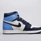 Designer Blue Black White Jordan 1 High Q AJ1 Obsidian UNISEX ( Customs And Box ), Jordan 1 Sneakers FREE SHIPPING WITH FEDEX