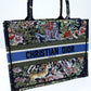 DO1286 Book Tote small size 36.5cm 41.5cm Embroidery green black
