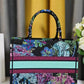DO Book Tote Blue Multicolor Toile de Jouy Voyage Embroidery 1286