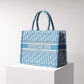 DO1286 Book Tote blue BIG Handbag 36.5cm 41.5cm Embroidery LOGO blue